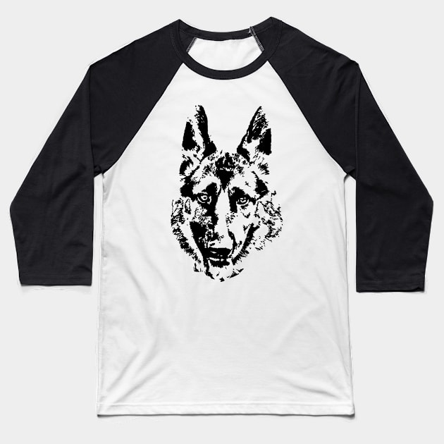 Black and white image - german shepherd dog for animal lovers Baseball T-Shirt by Hujer